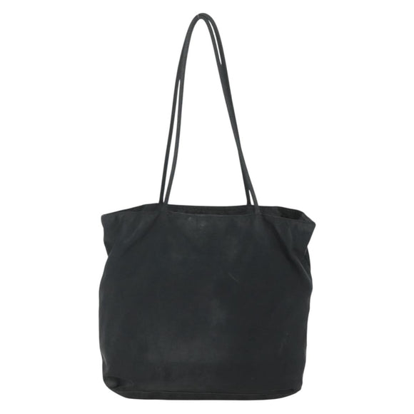 PRADA Tote Bag Nylon Black Silver Auth 151639