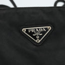 PRADA Tote Bag Nylon Black Silver Auth 151639-9