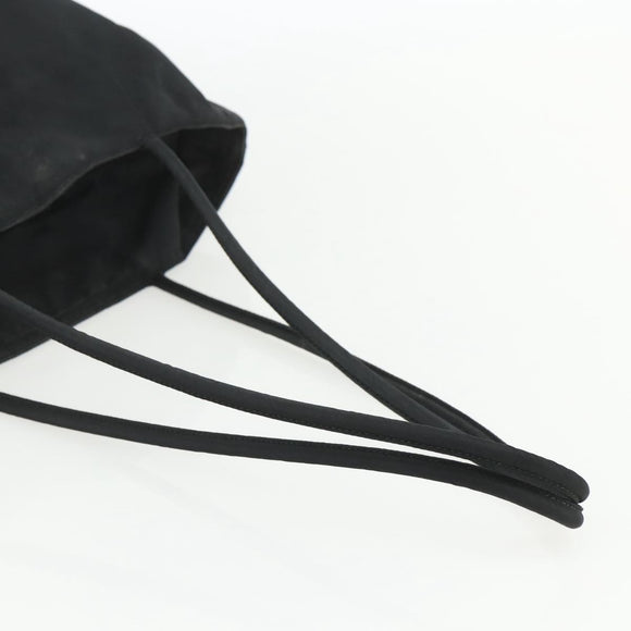 PRADA Tote Bag Nylon Black Silver Auth 151639