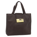 GUCCI Hand Bag Leather Brown Gold 002 0347 Auth 151640-1