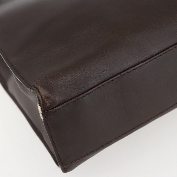 GUCCI Hand Bag Leather Brown Gold 002 0347 Auth 151640