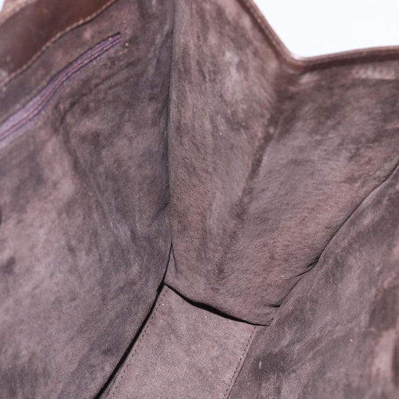 GUCCI Hand Bag Leather Brown Gold 002 0347 Auth 151640