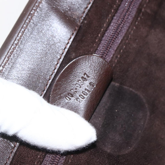 GUCCI Hand Bag Leather Brown Gold 002 0347 Auth 151640