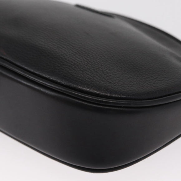 GUCCI Shoulder Bag Leather Black Gold 007 00 0094 Auth 151642