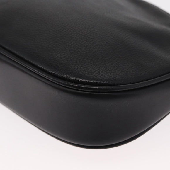 GUCCI Shoulder Bag Leather Black Gold 007 00 0094 Auth 151642