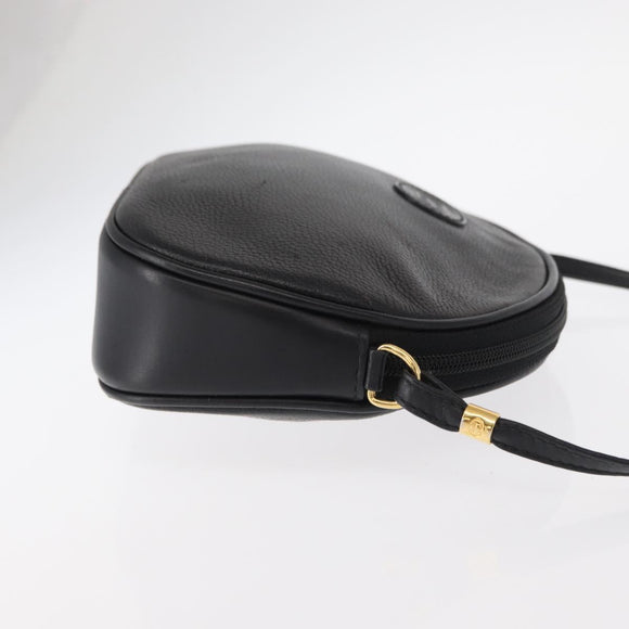 GUCCI Shoulder Bag Leather Black Gold 007 00 0094 Auth 151642