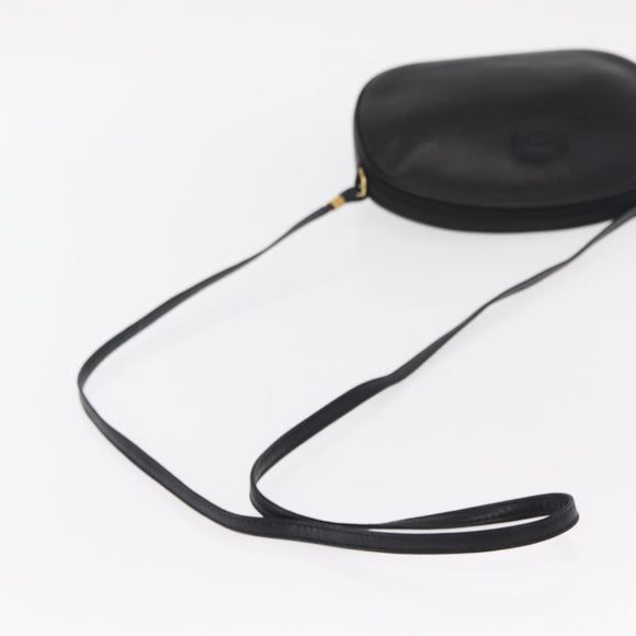 GUCCI Shoulder Bag Leather Black Gold 007 00 0094 Auth 151642