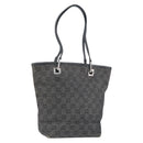 GUCCI GG Canvas Tote Bag Black Silver 31244 Auth 151644-1