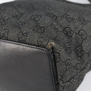 GUCCI GG Canvas Tote Bag Black Silver 31244 Auth 151644-10