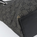 GUCCI GG Canvas Tote Bag Black Silver 31244 Auth 151644-11