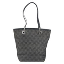 GUCCI GG Canvas Tote Bag Black Silver 31244 Auth 151644-2