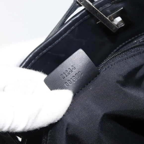 GUCCI GG Canvas Tote Bag Black Silver 31244 Auth 151644