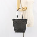 GUCCI GG Canvas Tote Bag Black Silver 31244 Auth 151644-21