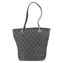 GUCCI GG Canvas Tote Bag Black Silver 31244 Auth 151644-3