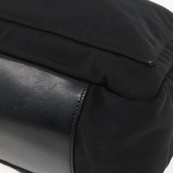 GUCCI Bamboo Shoulder Bag Nylon 2way Black Gold 000 0509 Auth 151645