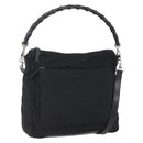 GUCCI Bamboo Shoulder Bag Nylon 2way Black Gold 000 0509 Auth 151645-1
