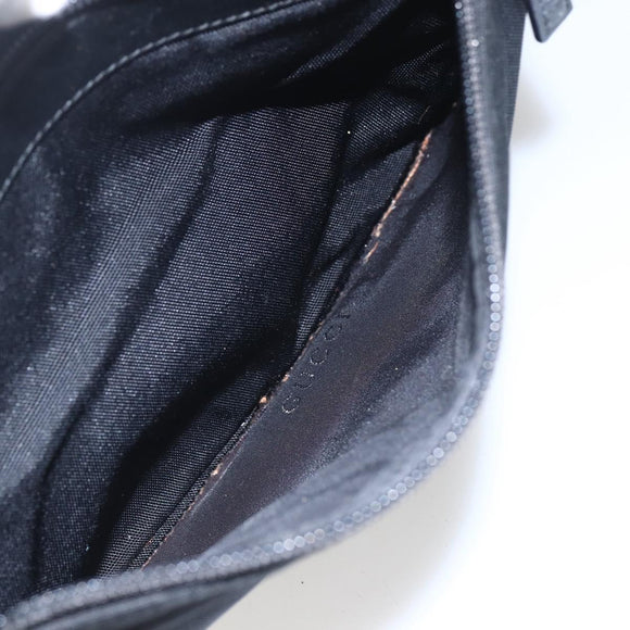 GUCCI Bamboo Shoulder Bag Nylon 2way Black Gold 000 0509 Auth 151645