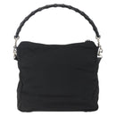 GUCCI Bamboo Shoulder Bag Nylon 2way Black Gold 000 0509 Auth 151645-2