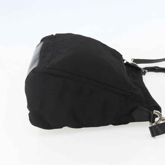 GUCCI Bamboo Shoulder Bag Nylon 2way Black Gold 000 0509 Auth 151645