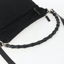 GUCCI Bamboo Shoulder Bag Nylon 2way Black Gold 000 0509 Auth 151645-7