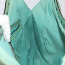 GUCCI Bamboo Hand Bag Leather Green Gold 124293 Auth 151647-16