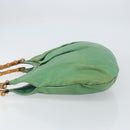 GUCCI Bamboo Hand Bag Leather Green Gold 124293 Auth 151647-5