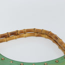 GUCCI Bamboo Hand Bag Leather Green Gold 124293 Auth 151647-8