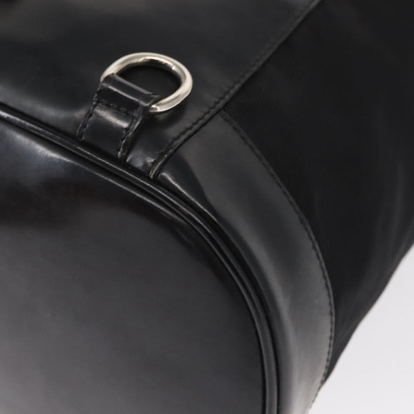 GUCCI Bamboo Shoulder Bag Nylon Black Silver 003 2113 0036 Auth 151649