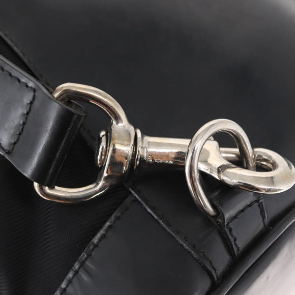 GUCCI Bamboo Shoulder Bag Nylon Black Silver 003 2113 0036 Auth 151649