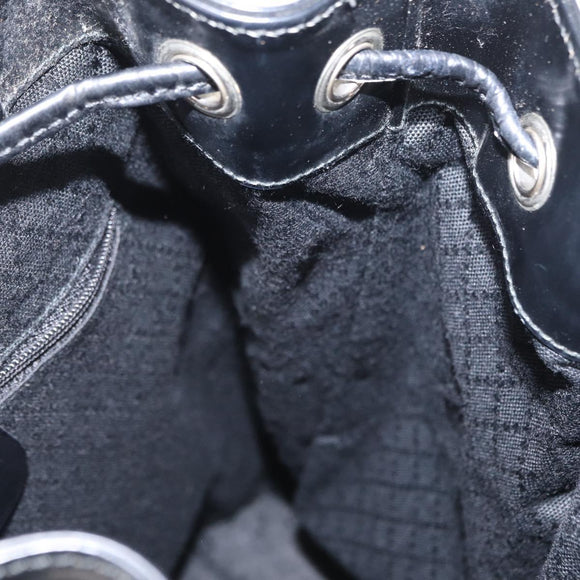 GUCCI Bamboo Shoulder Bag Nylon Black Silver 003 2113 0036 Auth 151649