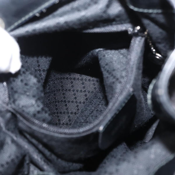 GUCCI Bamboo Shoulder Bag Nylon Black Silver 003 2113 0036 Auth 151649