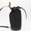 GUCCI Bamboo Shoulder Bag Nylon Black Silver 003 2113 0036 Auth 151649-4