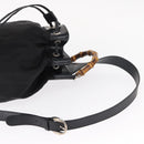 GUCCI Bamboo Shoulder Bag Nylon Black Silver 003 2113 0036 Auth 151649-7