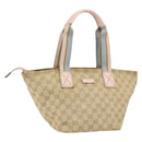 GUCCI GG Canvas Hand Bag Beige Gold 131228 Auth 151650-1
