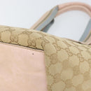 GUCCI GG Canvas Hand Bag Beige Gold 131228 Auth 151650-10