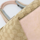GUCCI GG Canvas Hand Bag Beige Gold 131228 Auth 151650-11