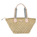 GUCCI GG Canvas Hand Bag Beige Gold 131228 Auth 151650-2