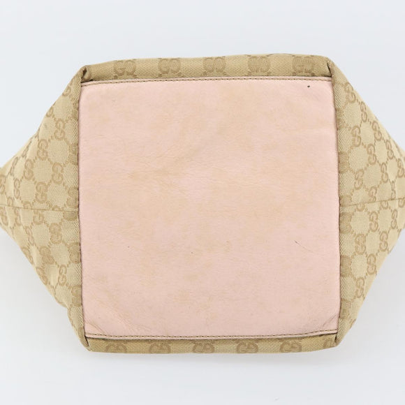 GUCCI GG Canvas Hand Bag Beige Gold 131228 Auth 151650