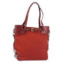 GUCCI GG Canvas Tote Bag Red Gold 107757 Auth 151652-1