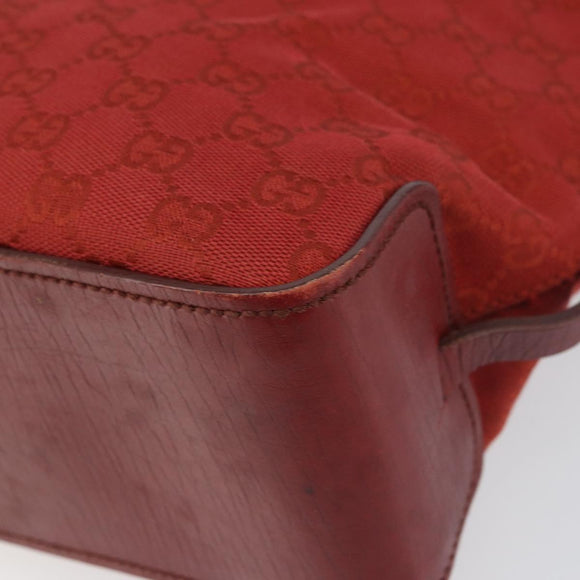 GUCCI GG Canvas Tote Bag Red Gold 107757 Auth 151652
