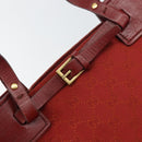 GUCCI GG Canvas Tote Bag Red Gold 107757 Auth 151652-14