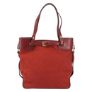GUCCI GG Canvas Tote Bag Red Gold 107757 Auth 151652-2