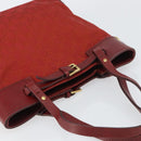 GUCCI GG Canvas Tote Bag Red Gold 107757 Auth 151652-6