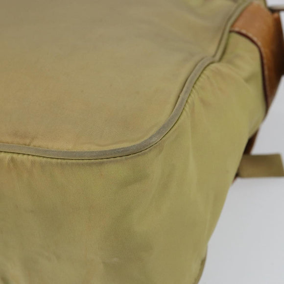 PRADA Shoulder Bag Nylon Beige Silver Auth 151654