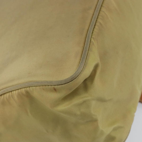 PRADA Shoulder Bag Nylon Beige Silver Auth 151654