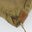 PRADA Shoulder Bag Nylon Beige Silver Auth 151654-9