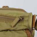 PRADA Shoulder Bag Nylon Beige Silver Auth 151654-22