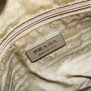 PRADA Shoulder Bag Nylon Beige Silver Auth 151654-23
