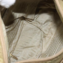 PRADA Shoulder Bag Nylon Beige Silver Auth 151654-10