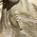 PRADA Shoulder Bag Nylon Beige Silver Auth 151654-26